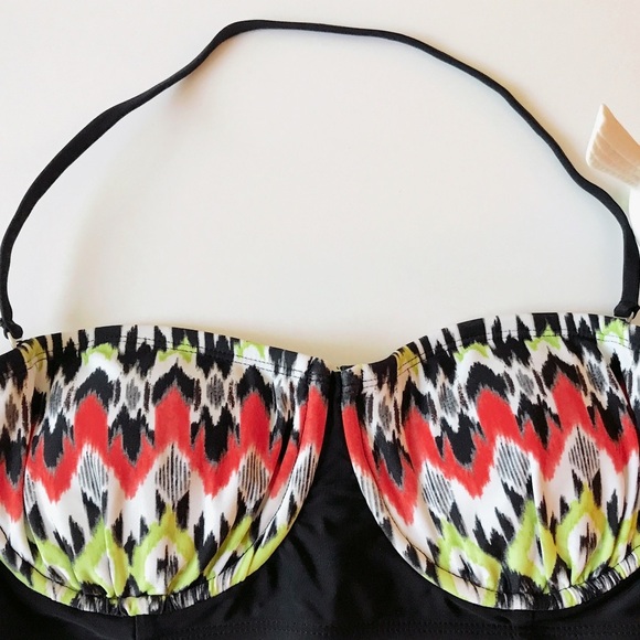 NWOT large tribal print bikini top - Picture 2 of 4